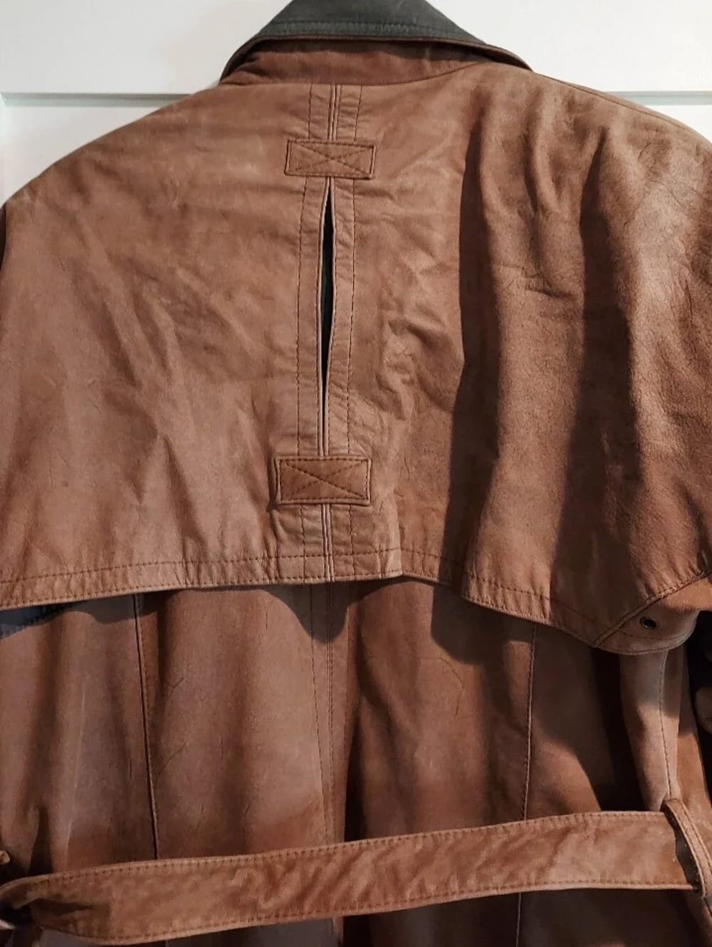 Vintage David Benjamin Designer Collection Brown Suede Oversized Trench Coat - Picture 14 of 15